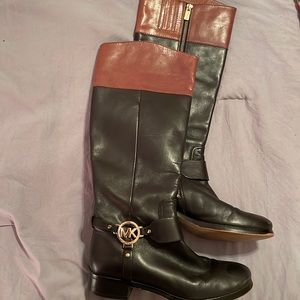 Black and Tan Michael Kors boots